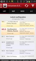 برنامه‌نما آتشفشان ها و زلزله ها عکس از صفحه