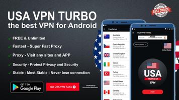 USA VPN Turbo - Fastest, Free Server & Unlimited Affiche