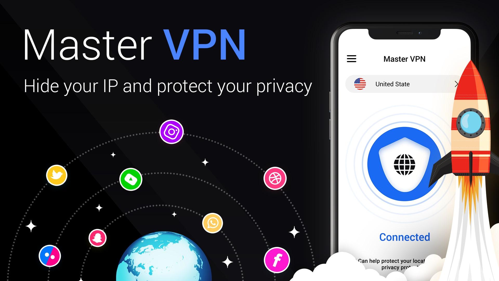 Vpn proxy master на русском. Главный экран подключения VPN proxy Master.