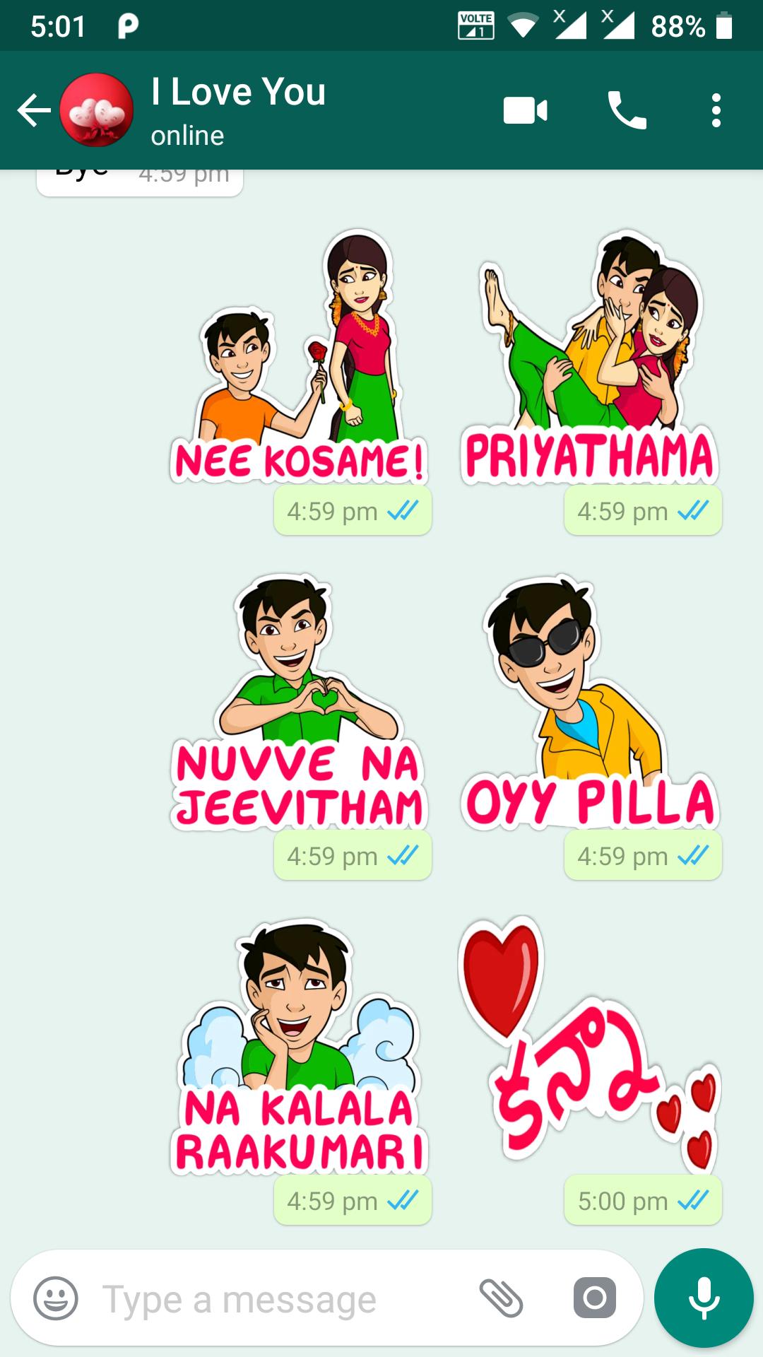 Telugu Love Stickers Telugu Romantic Stickers For Android Apk