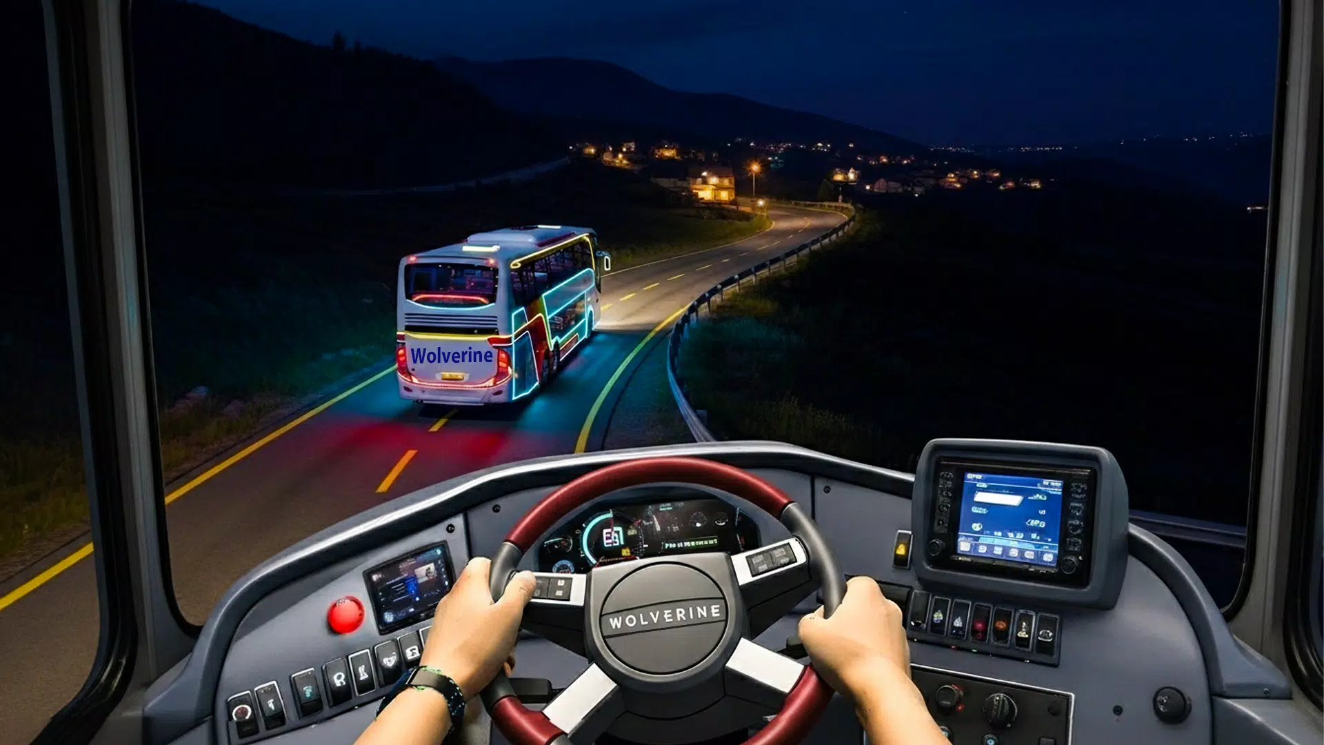 Coach Tourist Bus City Driving