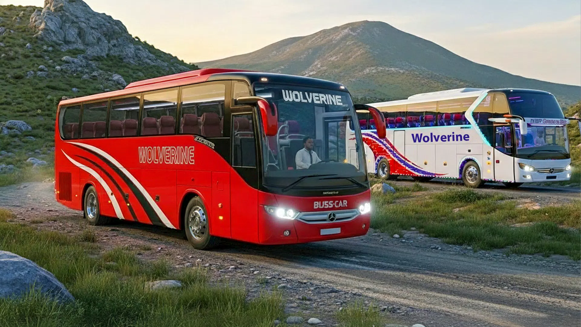 Coach Tourist Bus City Driving