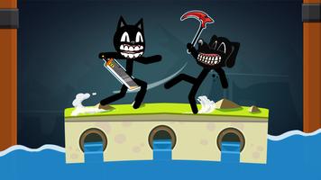 Cartoon Cat vs Stickman Fight পোস্টার