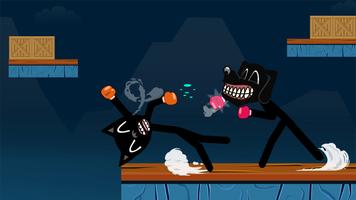 Cartoon Cat vs Stickman Fight Screenshot 1