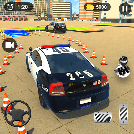 Parcheggio auto della polizia