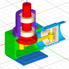 Diseño de modelado CAD 3D icono