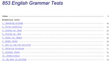 853 English Grammar Tests الملصق