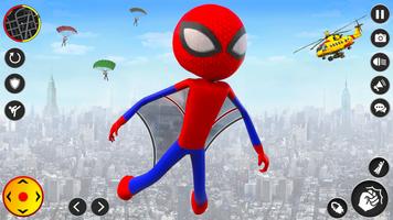 Spider Stickman Game Rope Hero Cartaz