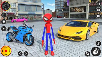 Spider Stickman Game Rope Hero imagem de tela 2