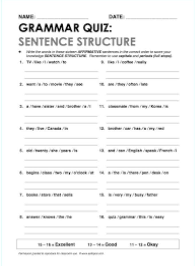 English sentence test. Sentence Worksheets. Grammar Quiz sentence structure. The Word order in English грамматика. Sentence structure Worksheets.