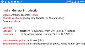 General Introduction Of India in Short Points(Geo) Affiche