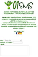 01SMS : Envoi de SMS anonyme avec réponse постер