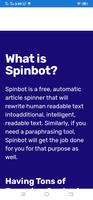 Spinbot Article Spinning Text captura de pantalla 1