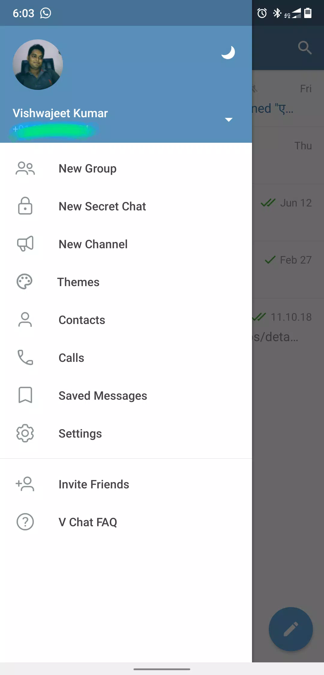 V chat app for android