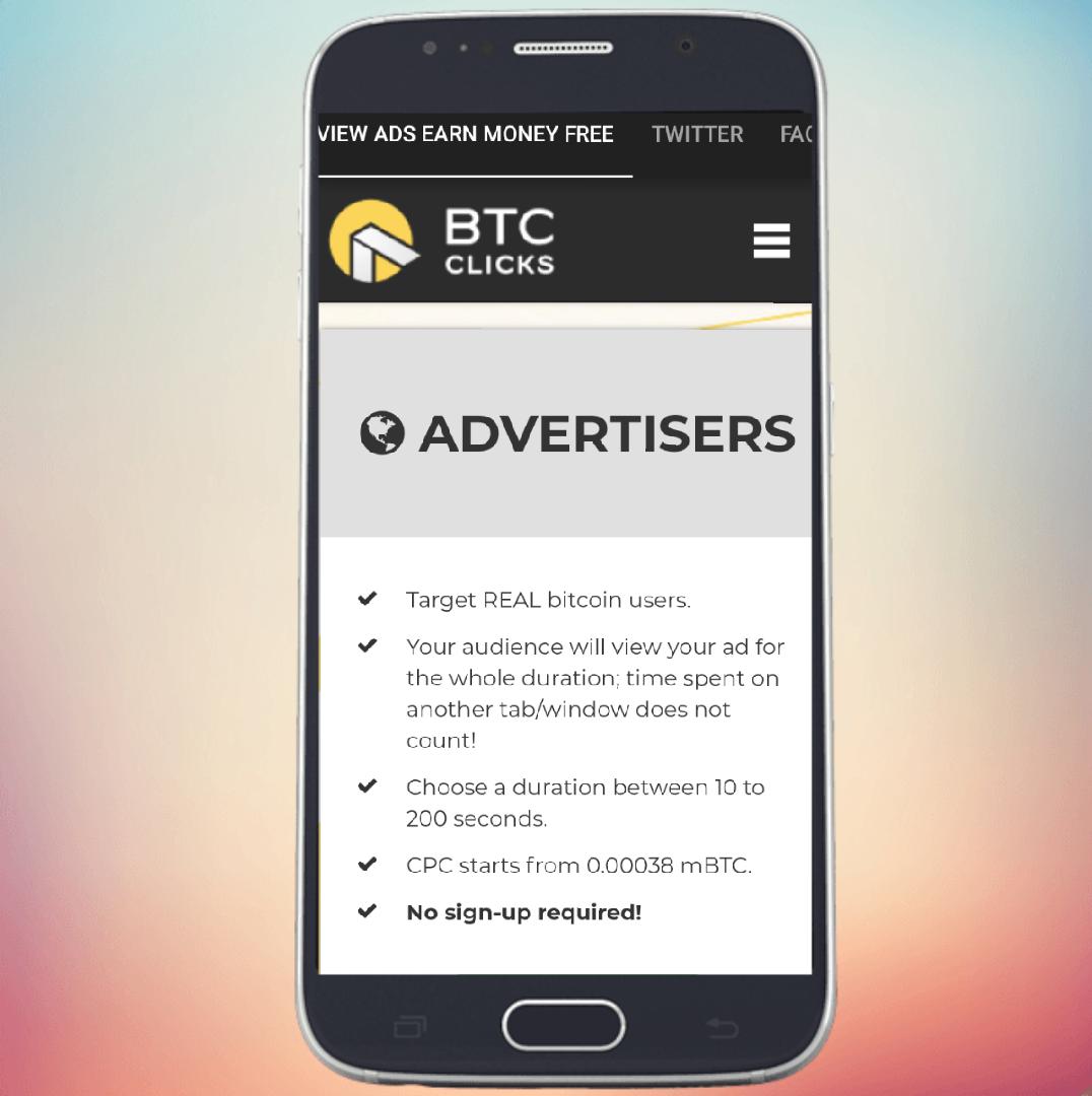 view ads and earn btc