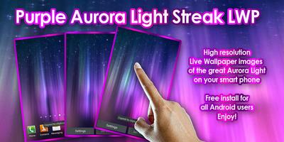 Purple Aurora Light Streaks Live Wallpaper Cartaz