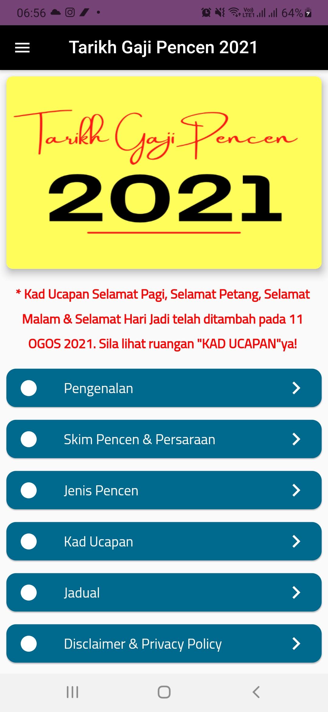 Tarikh gaji pencen 2022