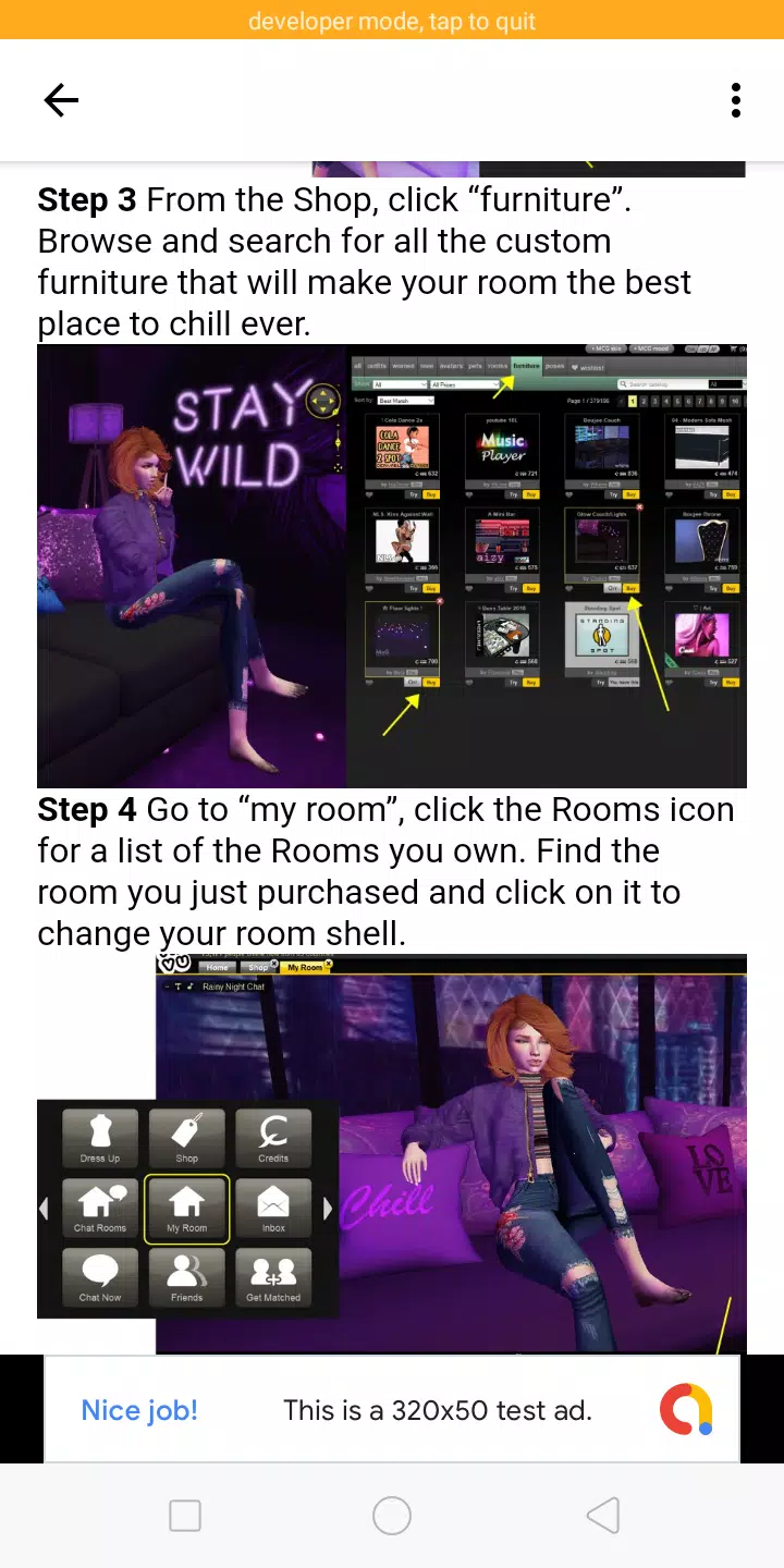 App Insights: Walkthrough for Emporium IMVU Badges Next Credits