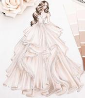 Drawing Beautiful Dress Plakat