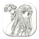 Rysunek słodkie dziewczyny anime aplikacja