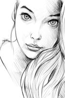 125 Drawing Sketching Girl Ekran Görüntüsü 2