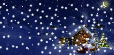 聖誕浪漫雪景夜景動態桌布