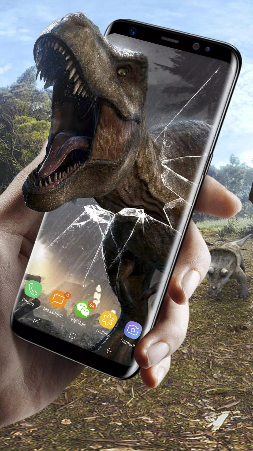 Dino T-Rex 3D para Android baixar grátis. O papel de parede animado Dino T-Rex  3D de Android.