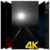 Fond d'écran Thème Noir et Noir HD 4K icône