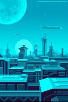 Pixel Art City Wallpaper اسکرین شاٹ 2