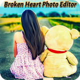 Broken heart photo editor icône