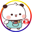 ”Animated White Panda Stickers