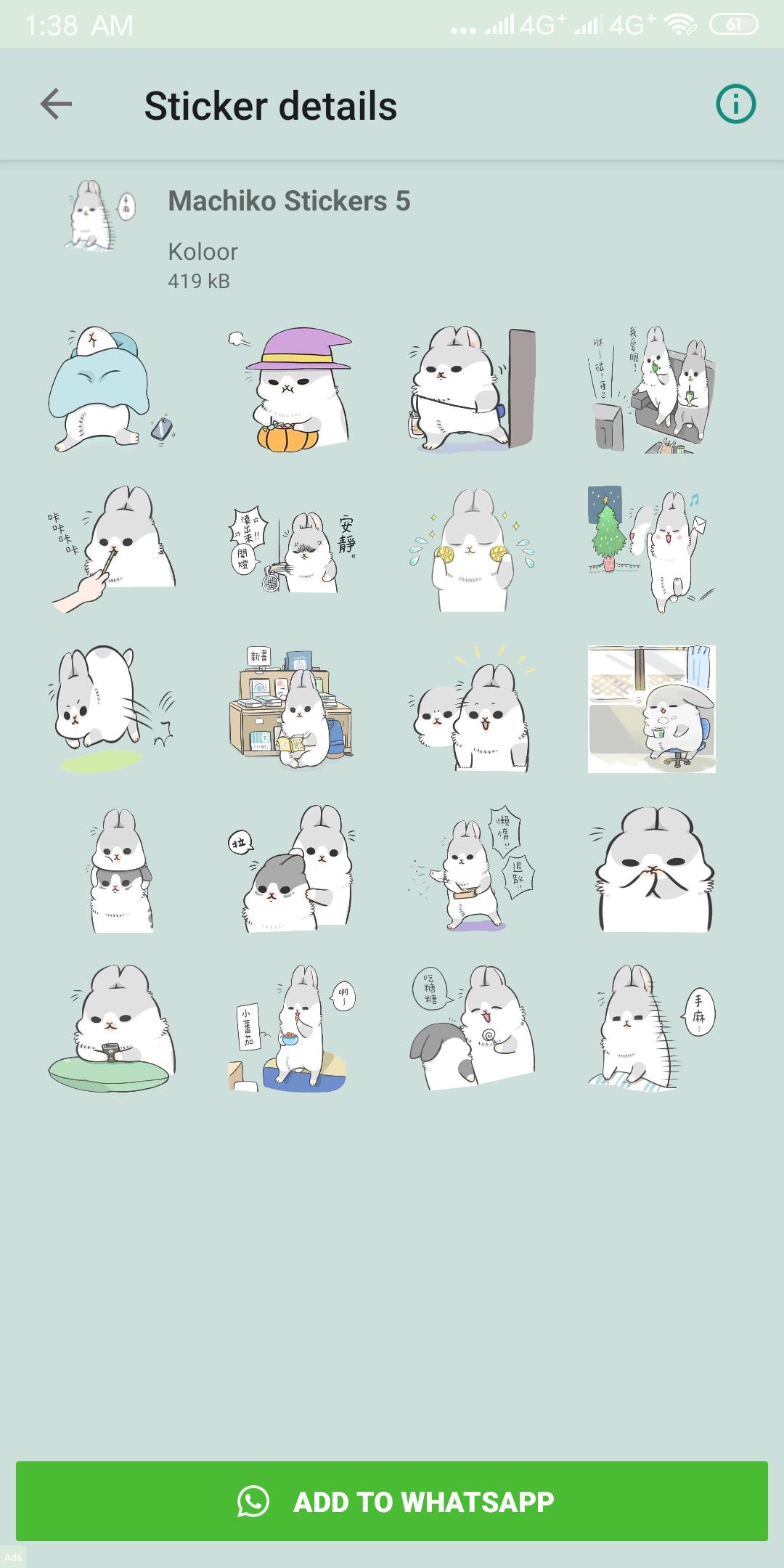 Machiko Rabbit Stickers For Android Apk Download