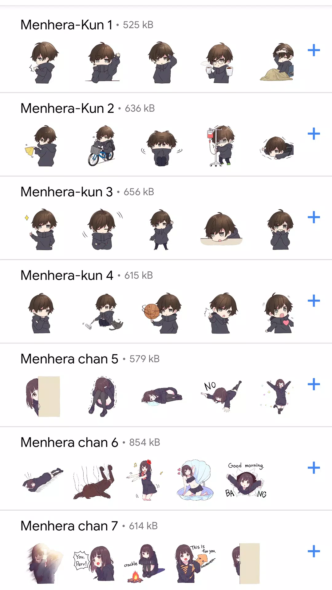 Menhera Chan & Menhera Kun Stickers for WhatsApp