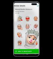 Cute Memoji Hijab Muslim Stick Affiche