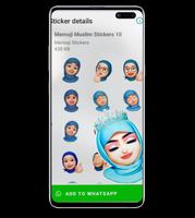 Cute Memoji Hijab Muslim Stick capture d'écran 1