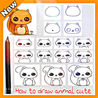 how to draw animal cute icon