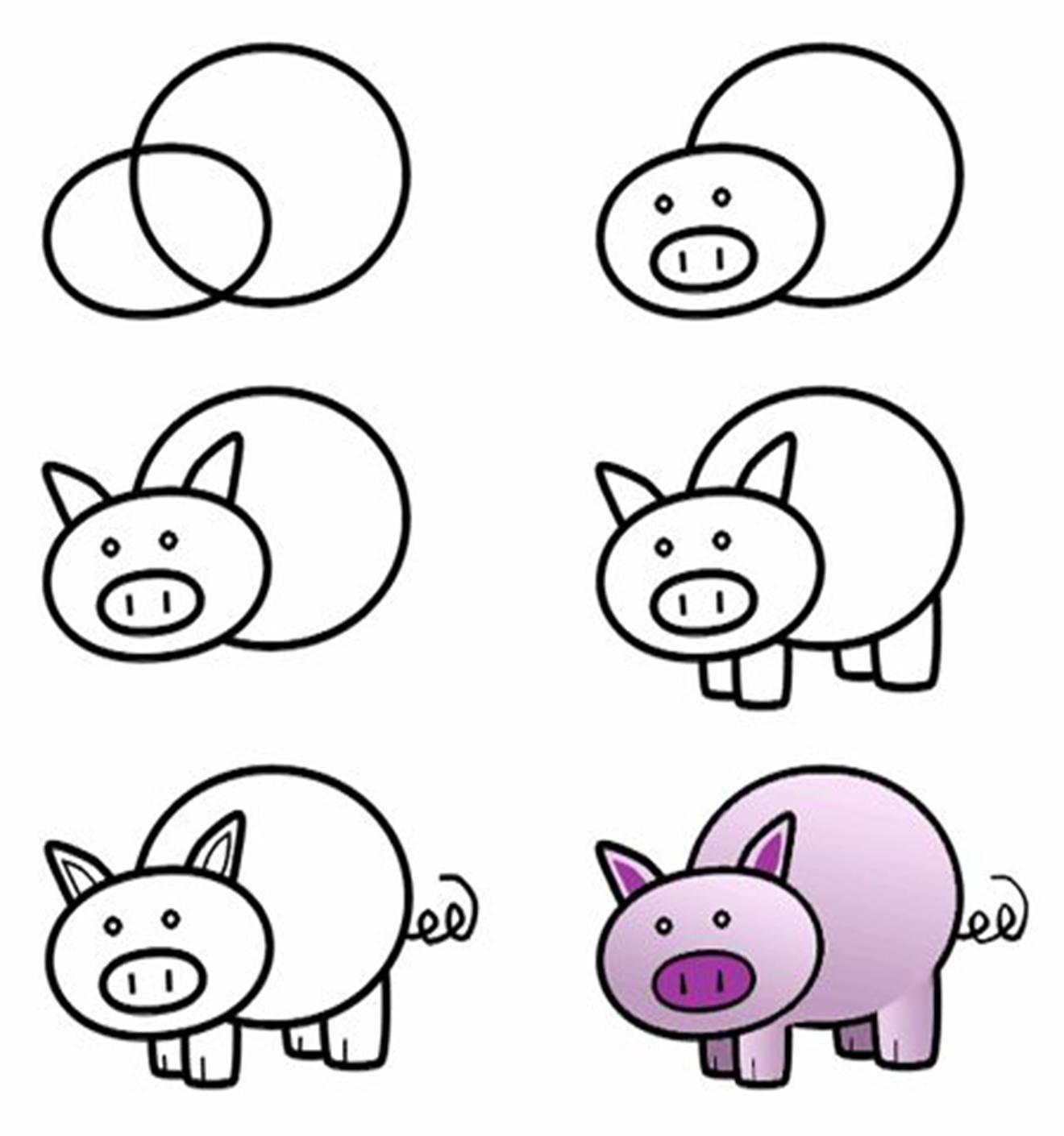 4 рисовать легко. Пошаговые рисунки для детей. Рисунки легко. Простые рисунки для детей. Простые рисунки животных для детей.