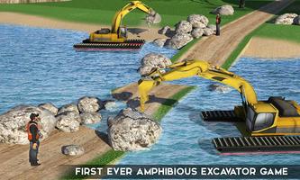 Amphibious Excavator Construction Crane Simulator poster