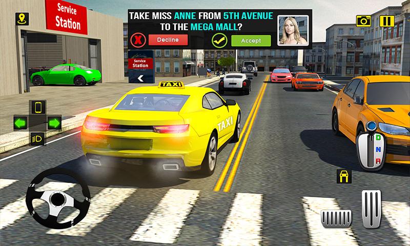 Час Пик Такси Водитель 3D: Город Машина Такси Игра Для Андроид.