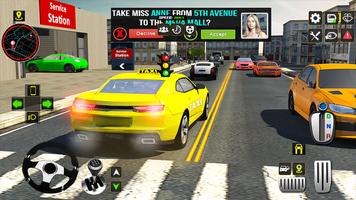US Taxi Car Driving Games पोस्टर