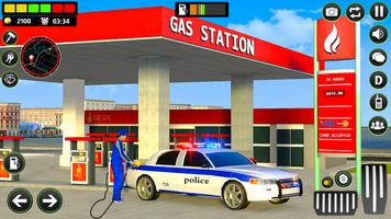 Gas Station Police Car Parking poster