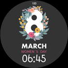Digital Women's Day March 8 Girls Watchface ícone