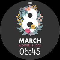 Digital Women's Day March 8 Girls Watchface imagem de tela 3
