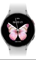 Pink Butterfly Gold Analog plakat