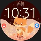 Cute Fox digital watch face biểu tượng