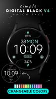 Digital Black v4 watch face ảnh chụp màn hình 2