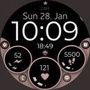 Rose gold 2 digital watch face APK