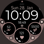 Rose gold 2 digital watch face