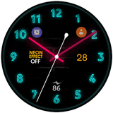 Neon analog watch face