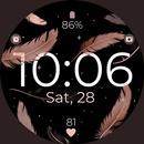 Feathers Rose Gold watch face APK